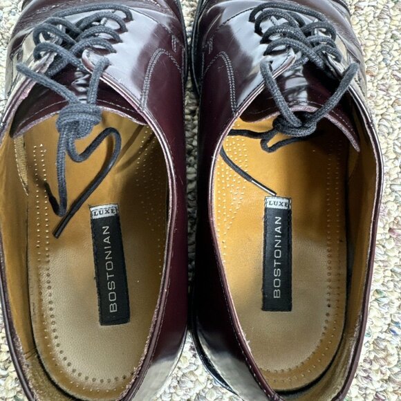 Bostonian Mens SIZE 10 W BURGUNDY Leather Outsole Classics LUXE Oxford Shoes - Picture 7 of 10